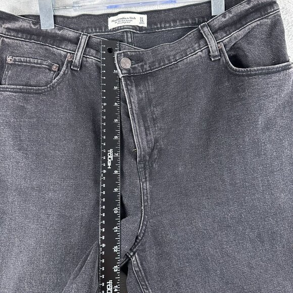 Abercrombie & Fitch 90s Slim Straight Jeans Ultra High Rise Womens 32/14 Black - Picture 8 of 12